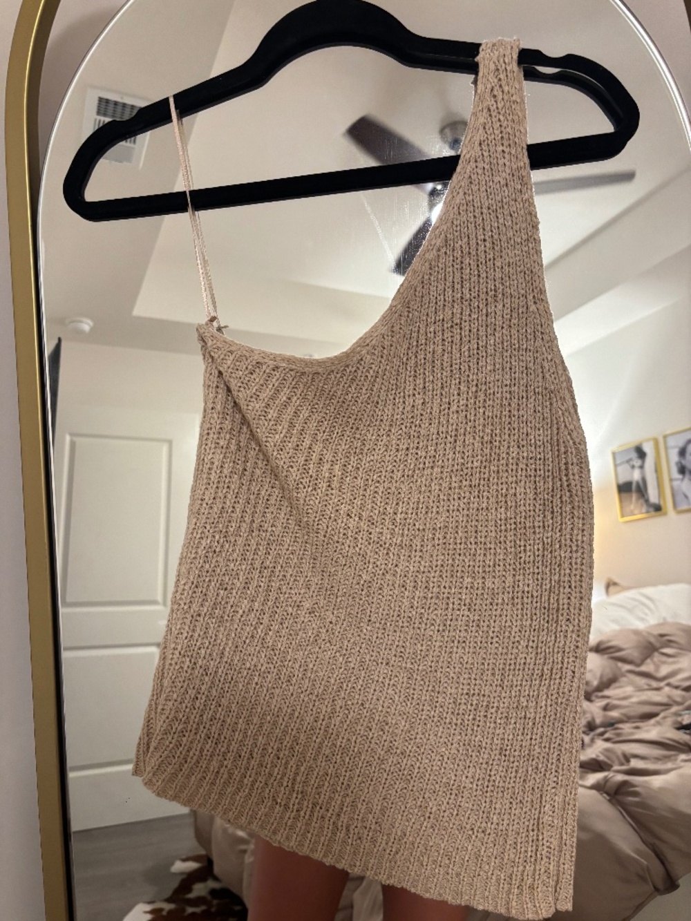 Women's Pink and Tan Tank